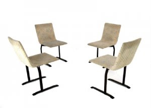 Set 4 Mid Century Italian Modern Saporiti Dining Chairs