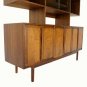 Danish Mid Century Modern Walnut Dresser Credenza Hutch
