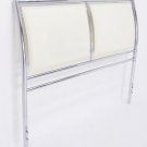 Italian Modern Leather & Chrome Bed Headboard Footboard