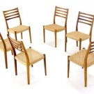 Set of 6 Danish Mid Century Modern Teak Chairs Clean