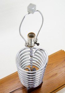 Mid Century Modern Chrome Spiral Table Lamp Eames era