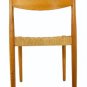 Pair of Danish Mid Century Modern Rush Seat Dining Chairs Wegner Design