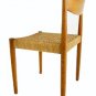 Pair of Danish Mid Century Modern Rush Seat Dining Chairs Wegner Design