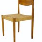 Pair of Danish Mid Century Modern Rush Seat Dining Chairs Wegner Design