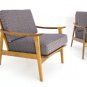 Pair of Danish Mid Century Modern Lounge Chairs New Upholstery