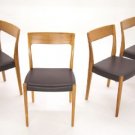 Set of  6 Danish Mid Century Modern Walnut Dining Chairs Moller Style Sweden.