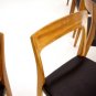Set of  6 Danish Mid Century Modern Walnut Dining Chairs Moller Style Sweden.