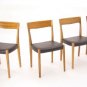 Set of  6 Danish Mid Century Modern Walnut Dining Chairs Moller Style Sweden.