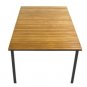 Modern Solid Teak Slat Wood Outdoor Table 6 Chairs