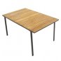 Modern Solid Teak Slat Wood Outdoor Table 6 Chairs
