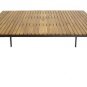 Modern Solid Teak Slat Wood Outdoor Table 6 Chairs