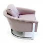 Chrome Faux Ostrich Leather Baughman Lounge Chair
