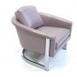 Chrome Faux Ostrich Leather Baughman Lounge Chair