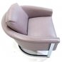 Chrome Faux Ostrich Leather Baughman Lounge Chair