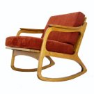 Vintage Danish Mid Century Modern Rocking Lounge Chair New Upholstery