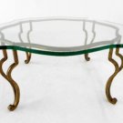 Figural Wrought Iron 3/4" Glass Top Coffee Table