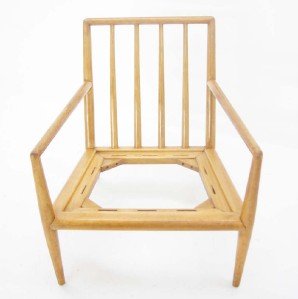 Mid Century Modern Robsjohn Gibbings Widdicomb Walnut Lounge Chair Frame