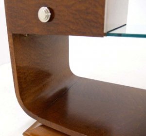 Art Deco c.1940's Tiger Maple Vanity Dressing Table
