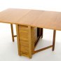 Danish Mid Century Modern Drop Leaf Dining Table 4 Self Storing Folding Chairs