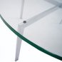 Mid Century Modern Chrome and 3/4" Glass Round Coffee Table Baughman Barcelona