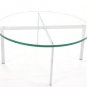 Mid Century Modern Chrome and 3/4" Glass Round Coffee Table Baughman Barcelona