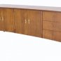 Danish Mid Century Modern Curved Sculptural Walnut Dresser Credenza