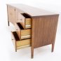 Danish Mid Century Modern Curved Sculptural Walnut Dresser Credenza