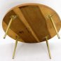 Mid Century Danish Modern Lane Parquetry Coffee Table Brass Legs Walnut