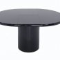 Vintage Modern Contemporary Round Dining Conference Table 1 Pop Up Leaf Black