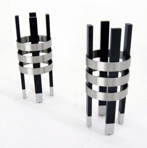 Pair Heavy Architectural Steel Table Pedestal Bases