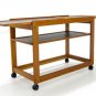 Mid Century Danish Modern Teak Drop Leaf Tea Cart