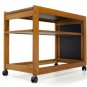 Mid Century Danish Modern Teak Drop Leaf Tea Cart