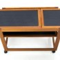 Mid Century Danish Modern Teak Drop Leaf Tea Cart
