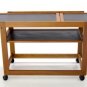 Mid Century Danish Modern Teak Drop Leaf Tea Cart