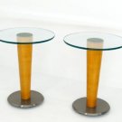 Pair of Lovely Glass Top Cone Shape Bases End Tables.