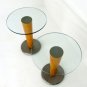 Pair of Lovely Glass Top Cone Shape Bases End Tables.