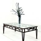 Brancusi Mid Century Modern Glass Top Coffee Table