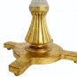 Hollywood Regency 3/4" Glass Top Coffee Table Cross Pedestal Gold Leaf Base
