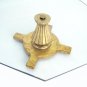 Hollywood Regency 3/4" Glass Top Coffee Table Cross Pedestal Gold Leaf Base