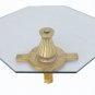 Hollywood Regency 3/4" Glass Top Coffee Table Cross Pedestal Gold Leaf Base