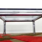 Modern Glass Top Square Aluminum Base Coffee Table