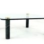 Mid Century Modern Glass + Marble Coffee Table by Pace.