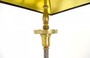 Mixed Media Mid Century Modern Floor Lamp Brass Metal