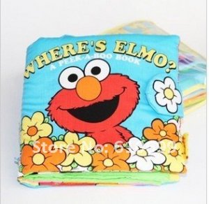 New hide and seek baby three-dimensional fabric books where's elmo large baby cloth book