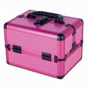 Pink Aluminium MakeUp/Cosmetic Train Case