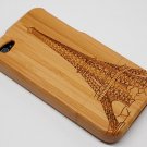 FreeShipping 10pcs/lot bamboo Case  For Iphone 4S / bamboo Iphone case (Eiffel Tower