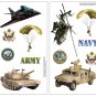 Armed Forces Wall Decals - Removable Art Stickers for Boys Kids Room Decor