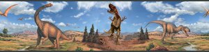 Dinosaurs Wall Border Decals - Removable Art Stickers for Boys Kids Room Decor