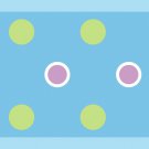 Green & Pink Polka Dot Wall Border Decal w/ Blue Bg - Art Stickers Room Decor