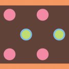 Green & Pink Polka Dot Wall Border Decal w/ Brown Bg - Art Stickers Room Decor